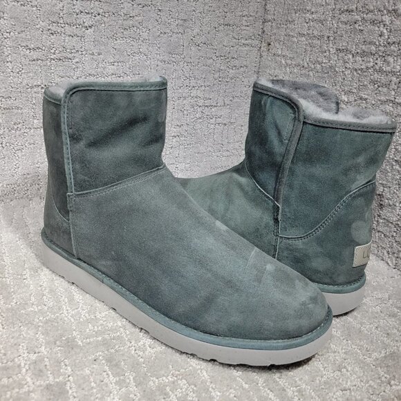 UGG Abree Women's Size 12 US Green Suede Leather Side Zip Mini Boots 1016548 - Picture 8 of 11